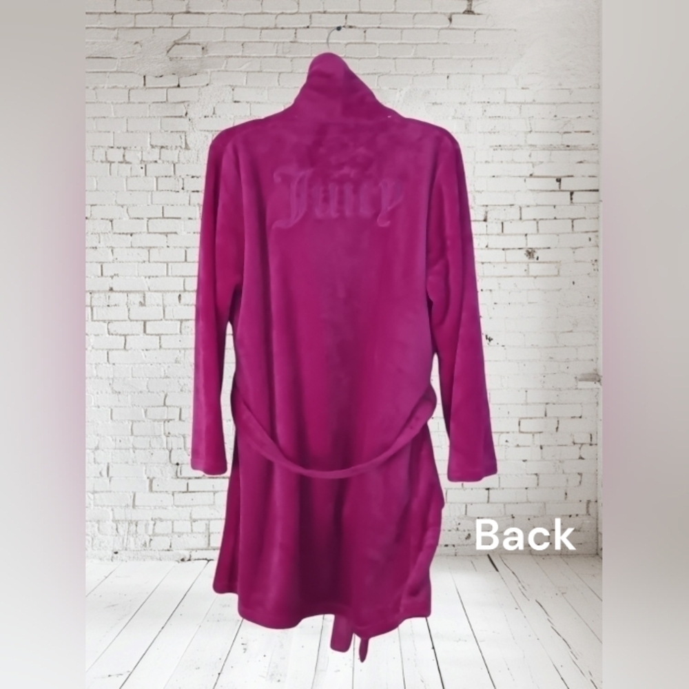 Juicy Couture Pink Plush Robe L/XL NWT - Picture 3 of 12